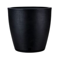 MACETERO NEGRO AMSTERDAM 45CM ALTO CON PLATO