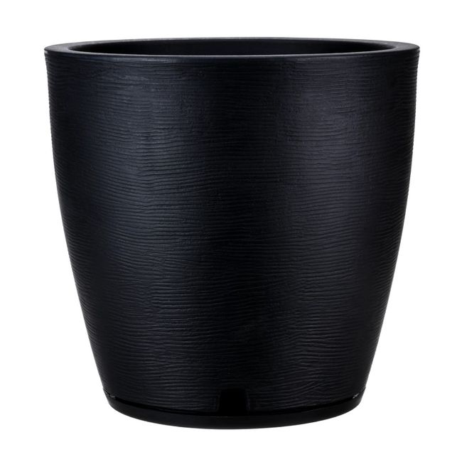 FLORIDIS - MACETERO FLORIDIS NEGRO AMSTERDAM 45CM ALTO CON PLATO