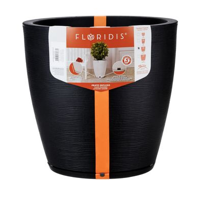 Imagen 2 del producto MACETERO NEGRO AMSTERDAM 45CM ALTO CON PLATO