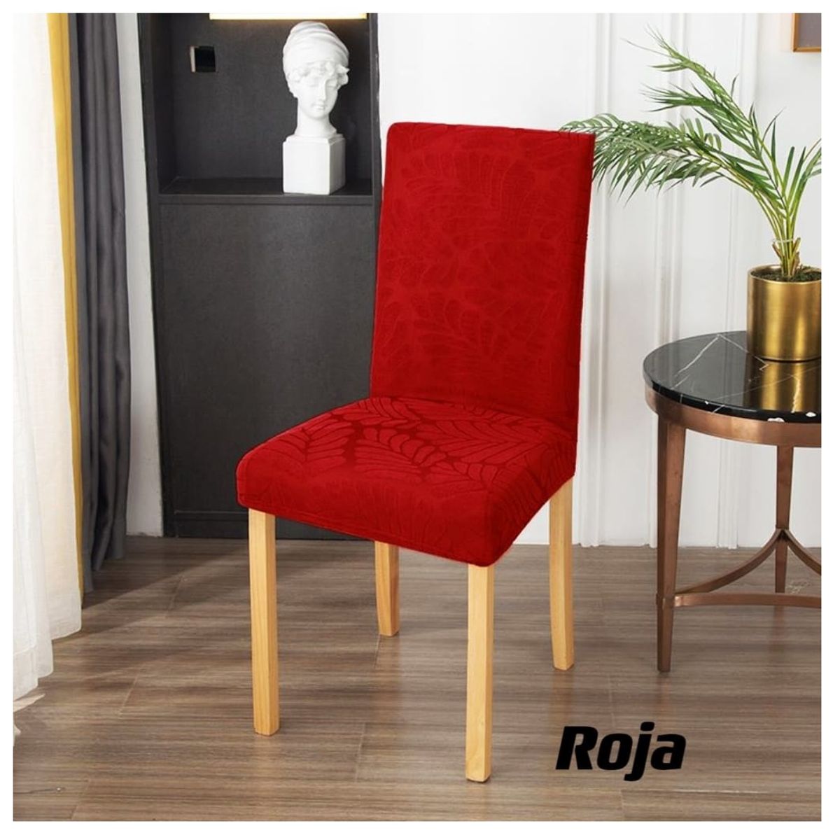 GENERICO - fundas para silla de comedor diseño hojas 6 unidades