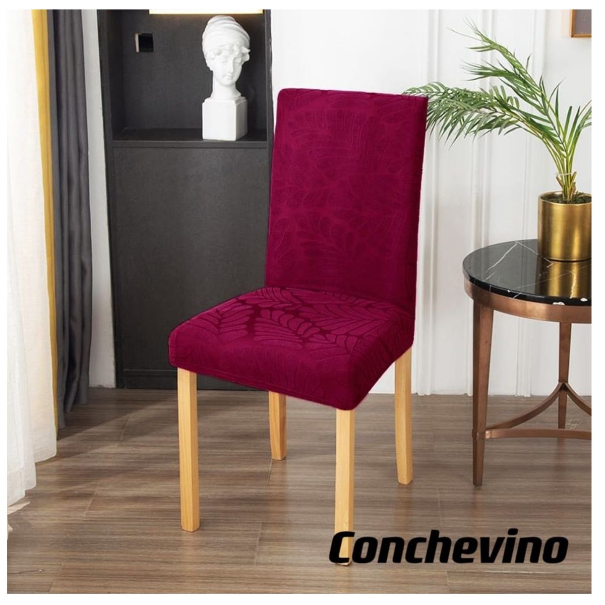 GENERICO - fundas para silla de comedor diseño hojas 6 unidades