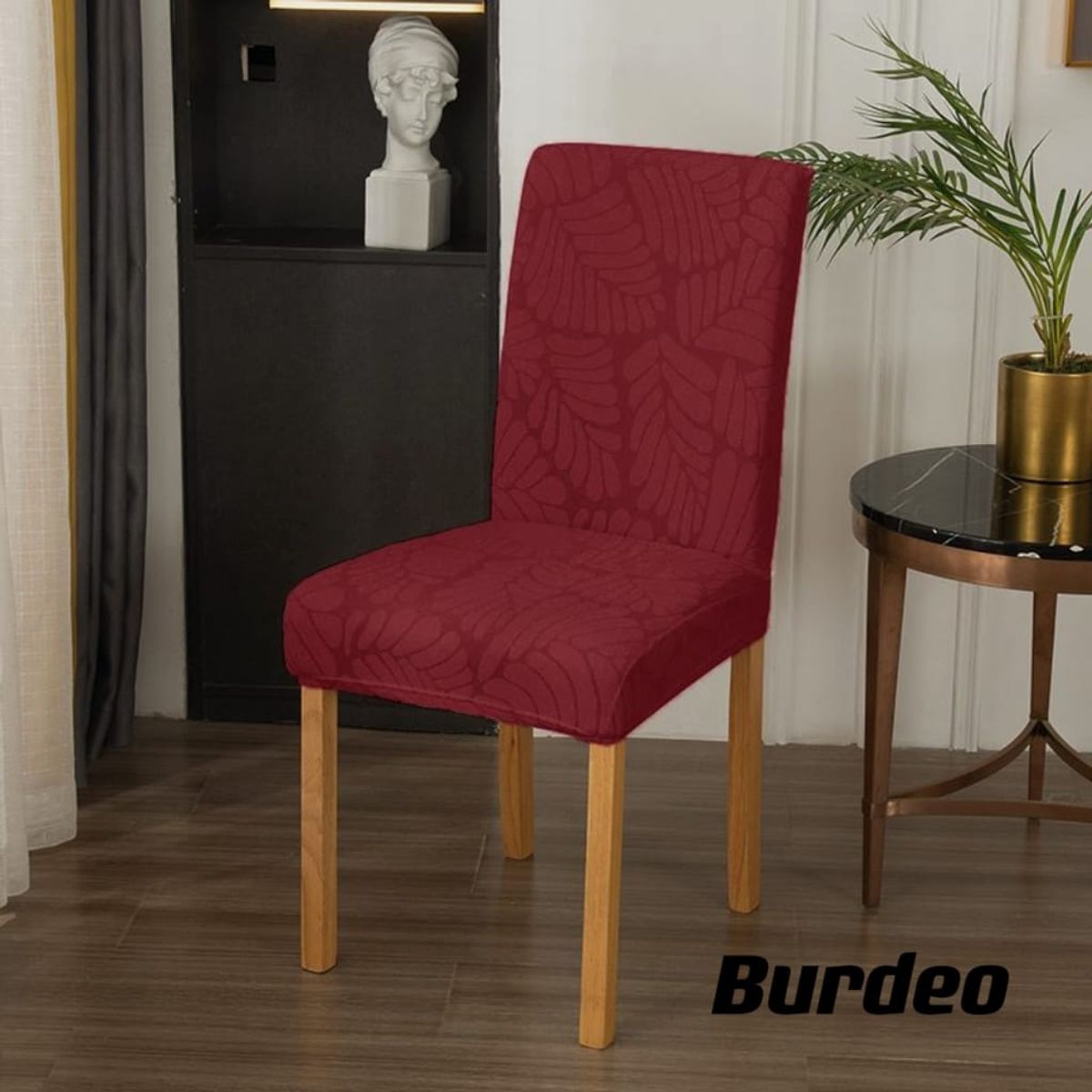 GENERICO - fundas para silla de comedor diseño hojas 6 unidades