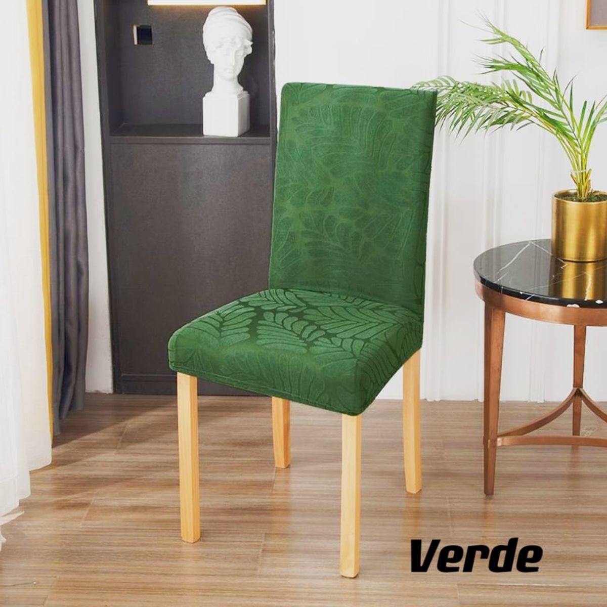 GENERICO - fundas para silla de comedor diseño hojas 6 unidades