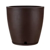 MACETERO MARRON AMSTERDAM 45CM ALTO CON PLATO