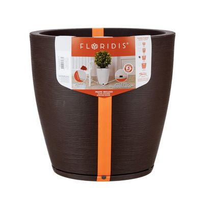Imagen 2 del producto MACETERO MARRON AMSTERDAM 45CM ALTO CON PLATO