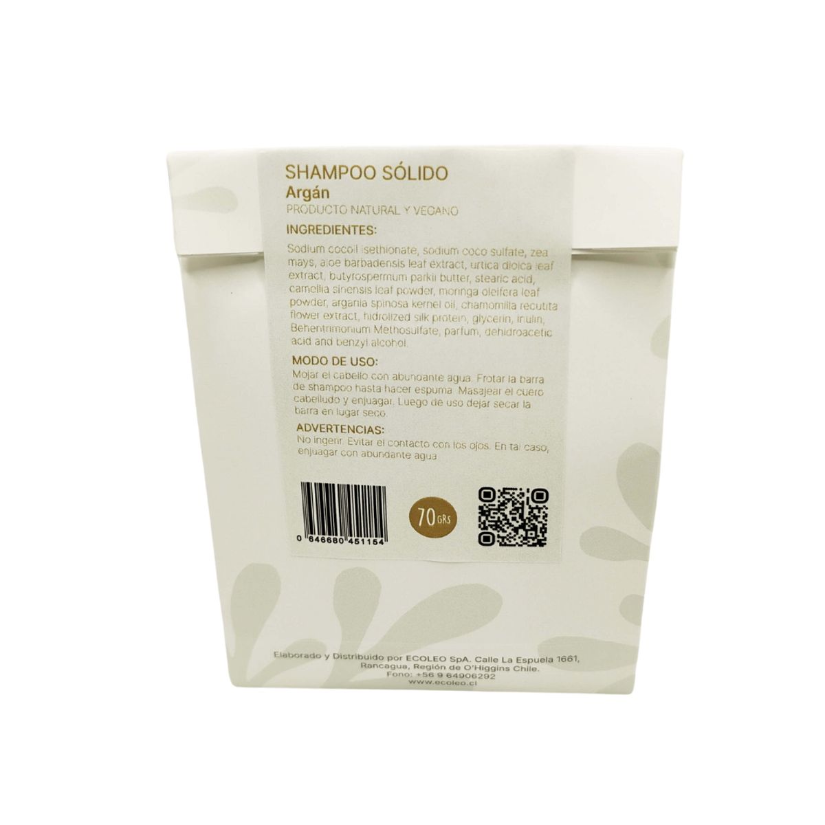 ECOLEO - SHAMPOO SÓLIDO DE ARGÁN
