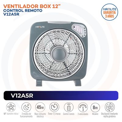 Imagen 2 del producto Ventilador Piso/mesa 12 C/r Y Timer V12a5r