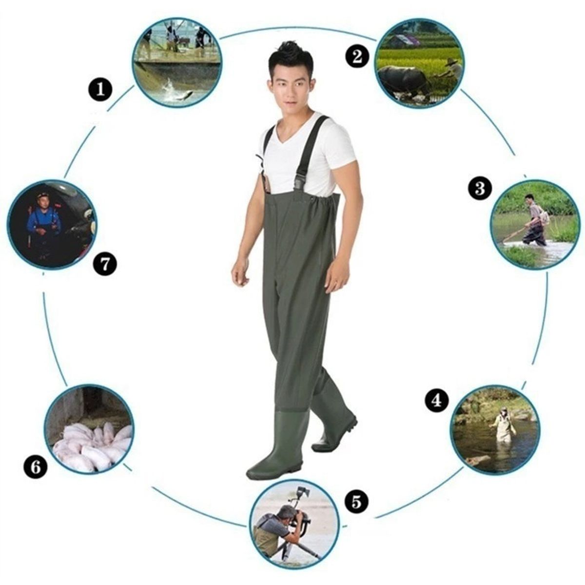 U BUY - Waders Pesca Botas Para La Pesca Trajes Pesca Wader De Pesca 41 yardas