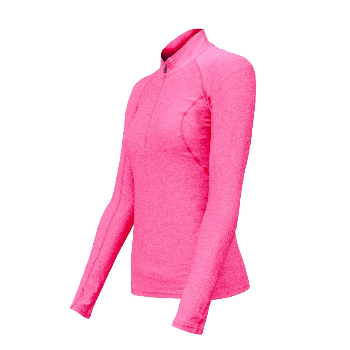ANDESLAND OUTDOOR APPAREL - Polera Dry Fit Manga Larga Con Cierre Pale Rosado Mujer.-