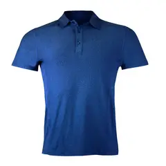 ANDESLAND OUTDOOR APPAREL - Polera Dryfit Con Cuello Manga Corta Azul Hombre