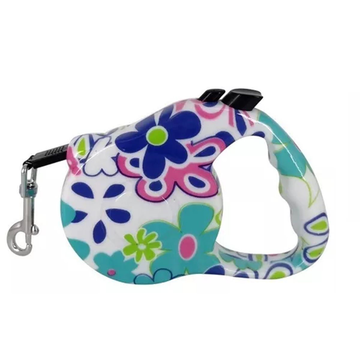 DEFENSOR FOREVER - Correa Retráctil Con Botón De Frenado largo 3mts Flores