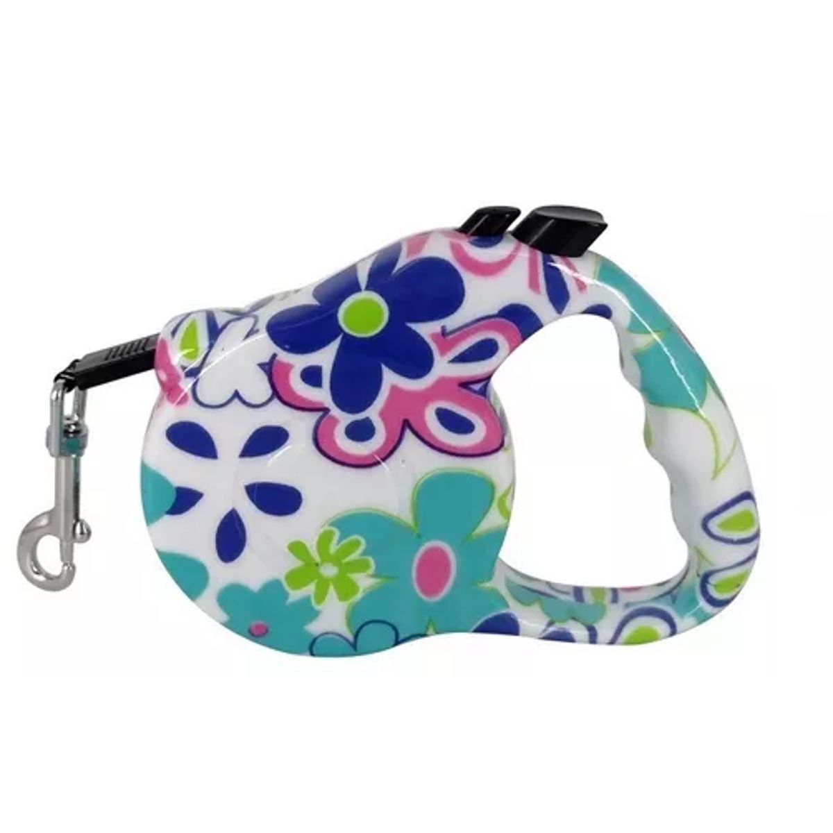 DEFENSOR FOREVER - Correa Retráctil Con Botón De Frenado largo 3mts Flores