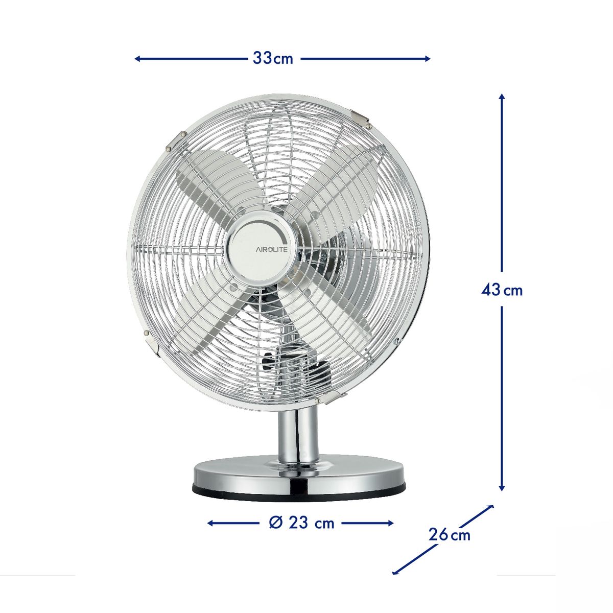 AIROLITE - Ventilador Sobremesa 12  V12sm Metal Airolite