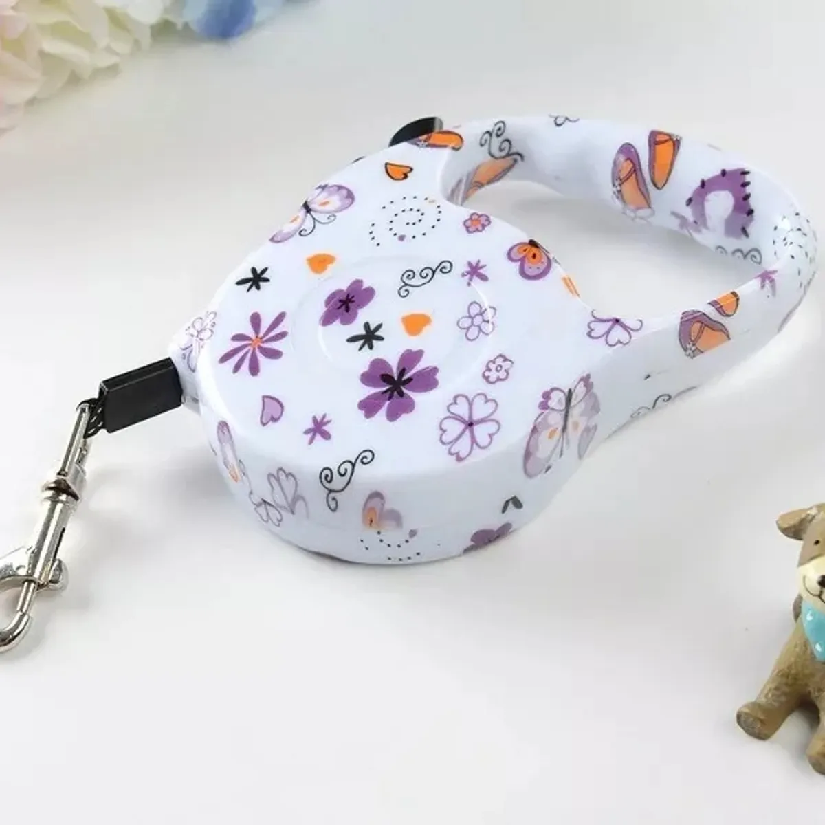 DEFENSOR FOREVER - Correa Retráctil Con Botón De Frenado 3mts diseño de Flor