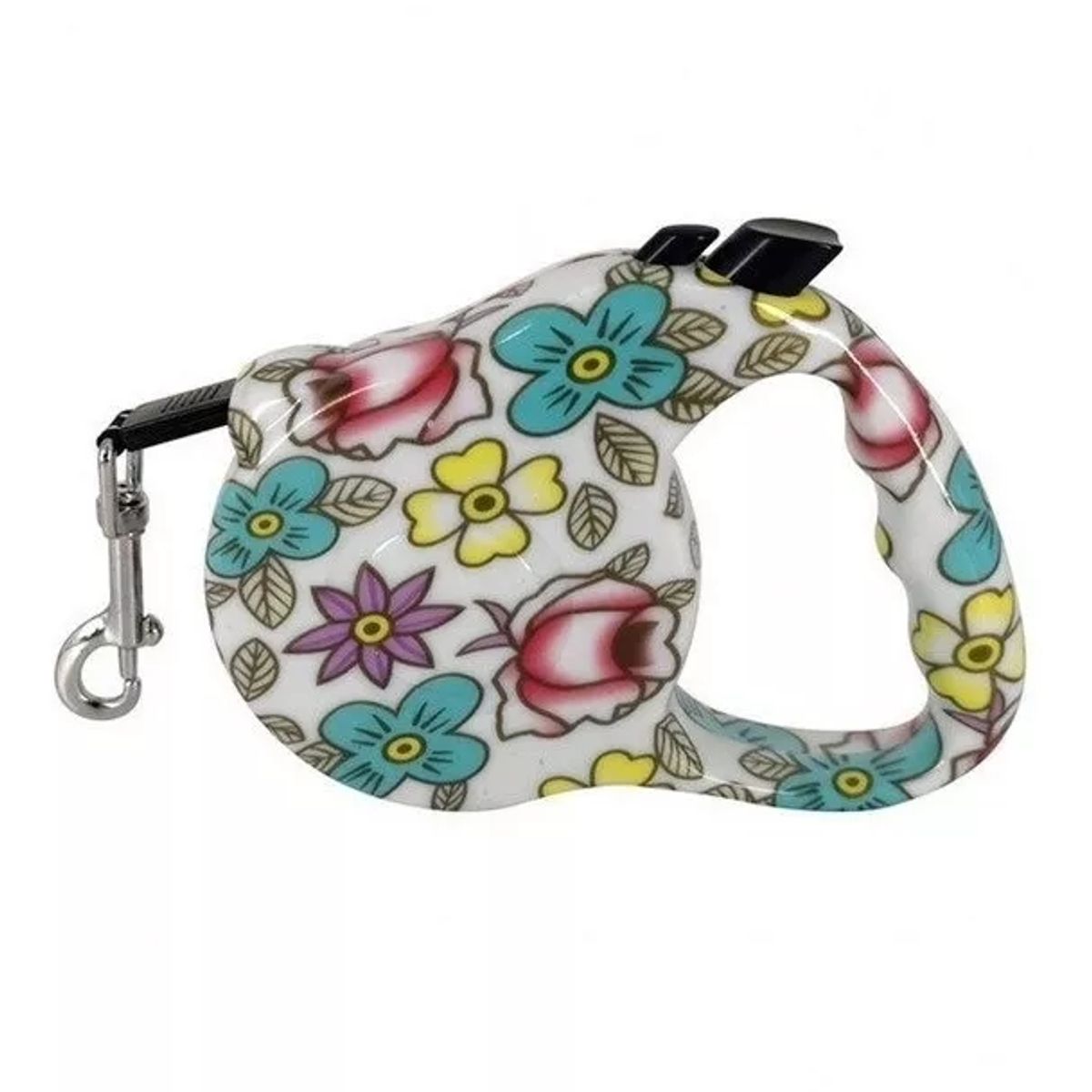 DEFENSOR FOREVER - Correa Retráctil Con Botón De Frenado 3mts diseño de rosas