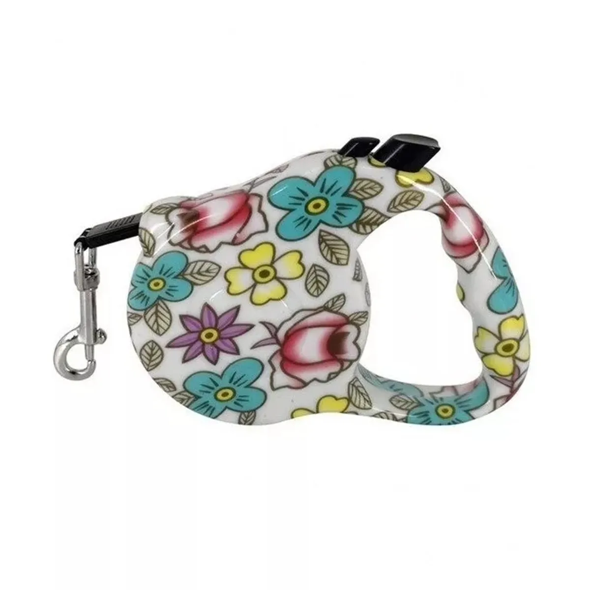 DEFENSOR FOREVER - Correa Retráctil Con Botón De Frenado 3mts diseño de rosas