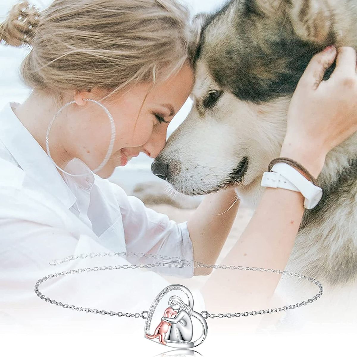GENERICO - Pulsera mascota perro plata 925 mujer regalo