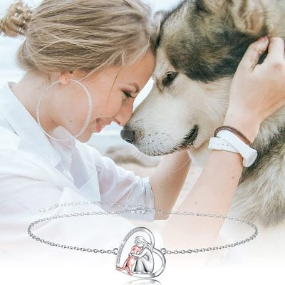 Imagen 2 del producto Pulsera mascota perro plata 925 mujer regalo