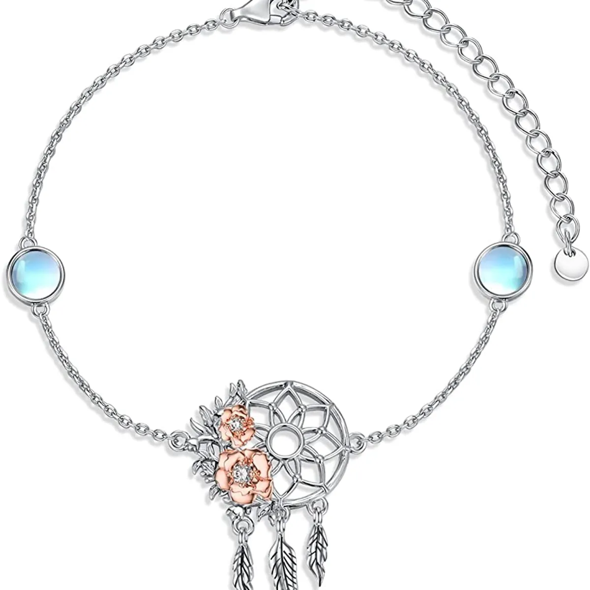 GENERICO - Pulsera atrapasueños piedra luna plata 925 mujer regalo
