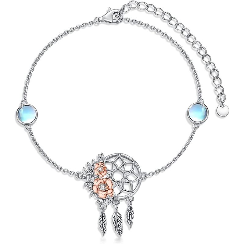 GENERICO - Pulsera atrapasueños piedra luna plata 925 mujer regalo