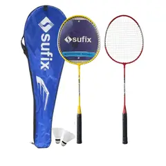 SUFIX - Set Bádminton 2 Raquetas + 2 Plumillas + Funda Sufix®