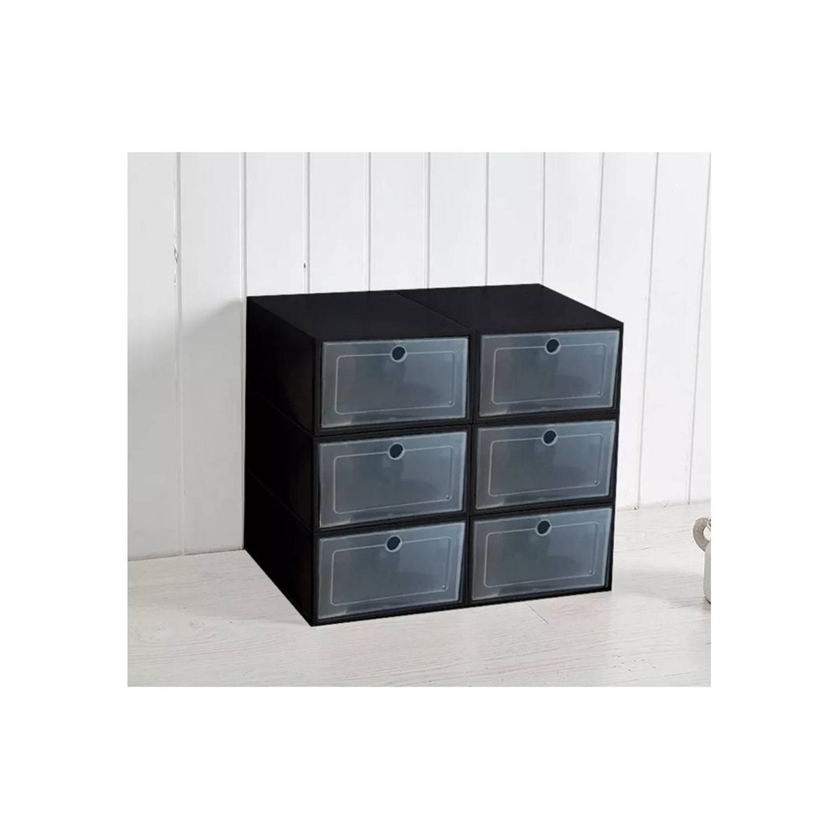 U BUY - Cajones Organizadores De Zapato Apilable Pack 6 Unidades  Negro