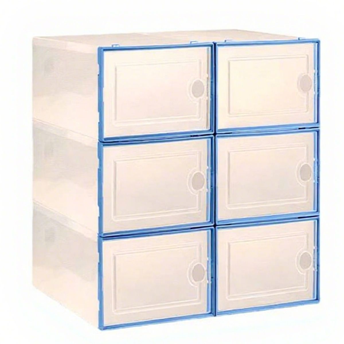 U BUY - Caja De Zapatos Love Grande 6 Piezas35*24*14cm  azul transparente