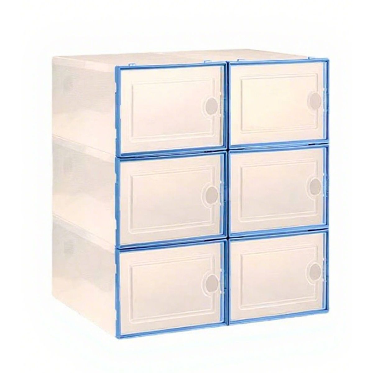 U BUY - Caja De Zapatos Love Grande 6 Piezas35*24*14cm  azul transparente