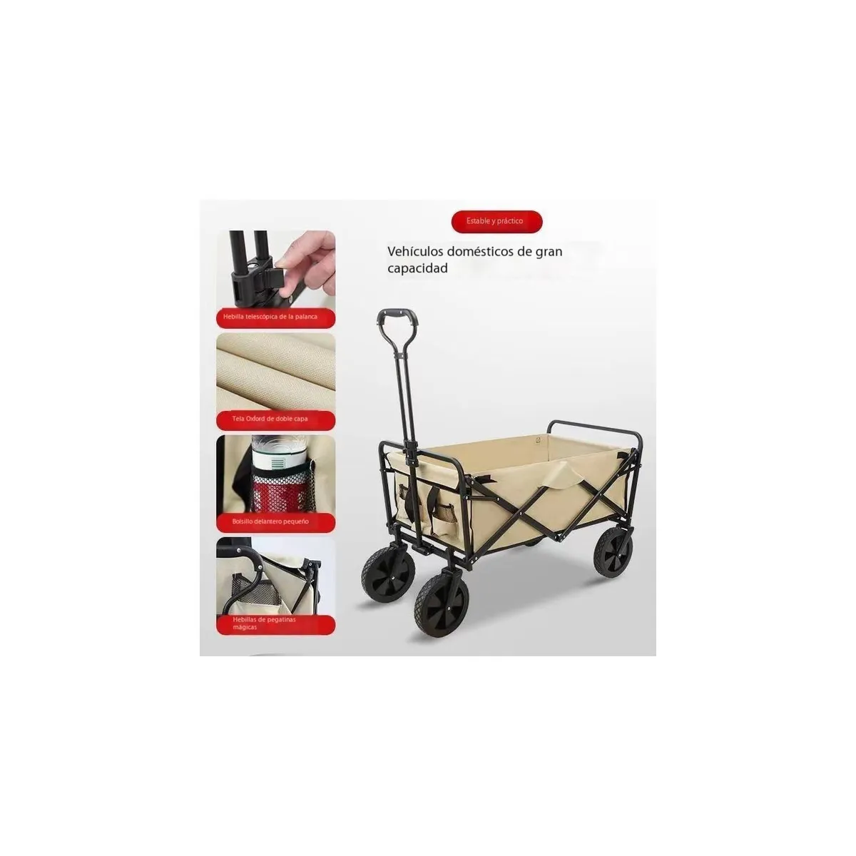 U BUY - Carrito Para Compras Plegable Ideal Para El Camping  Beige