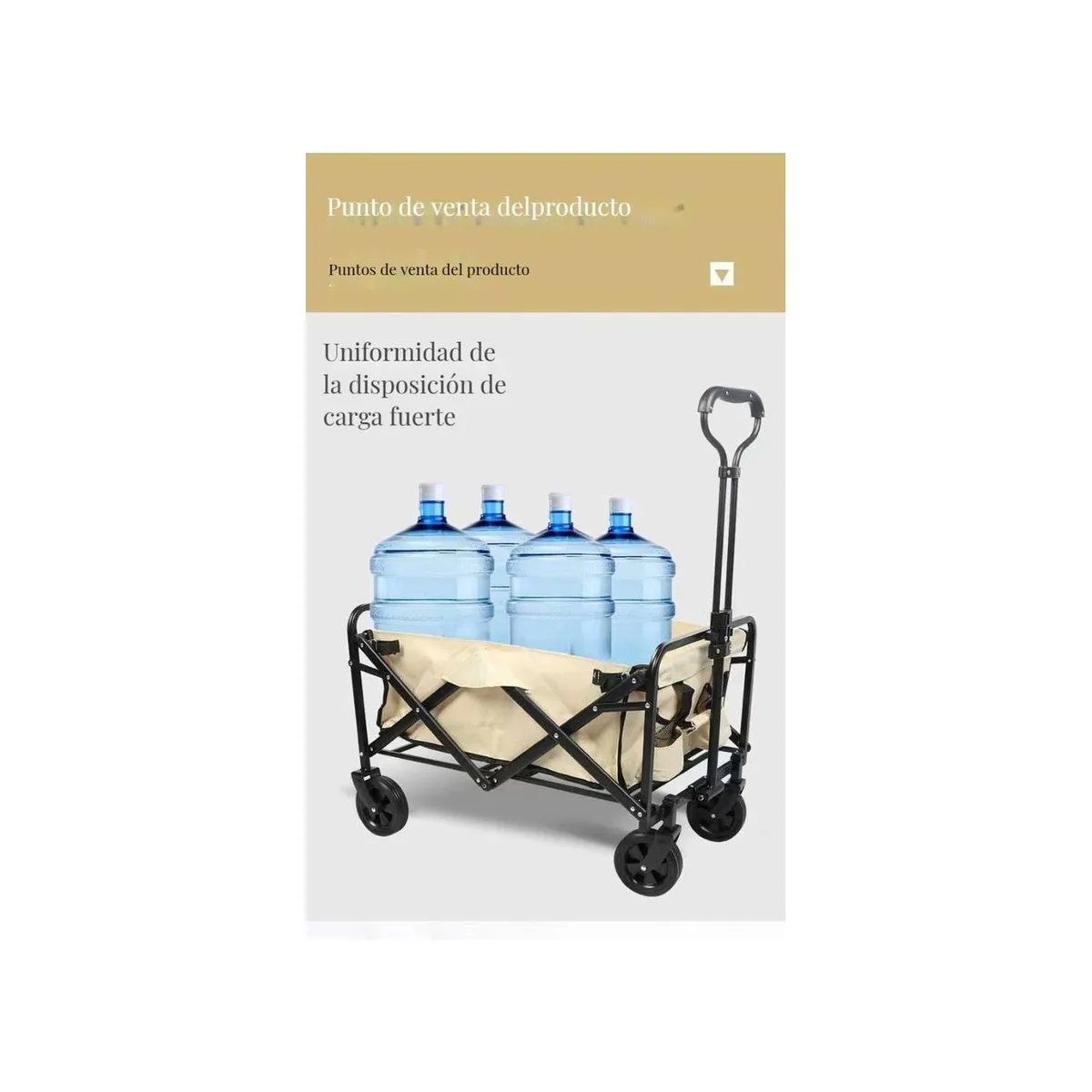 U BUY - Carrito Para Compras Plegable Ideal Para El Camping  Beige