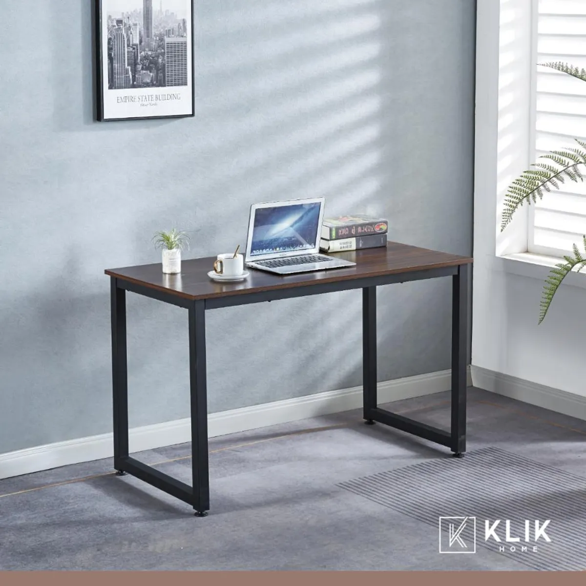 KLIK - Escritorio Industrial Home Office - Madera Oscura Walnut