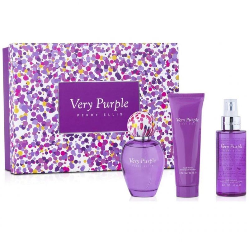 PERRY ELLIS - Perry Ellis Very Purple EDP 100 ml + Body Mist 118 ml + Bl 90 ml