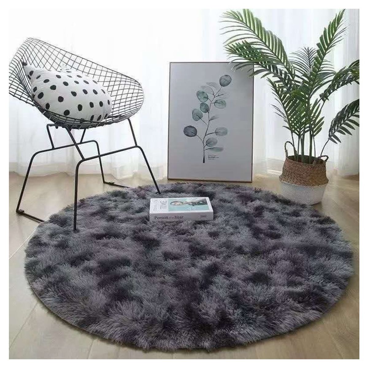 GENERICO - ALFOMBRAS REDONDAS 150 DIAMETRO GRIS JASPEADO