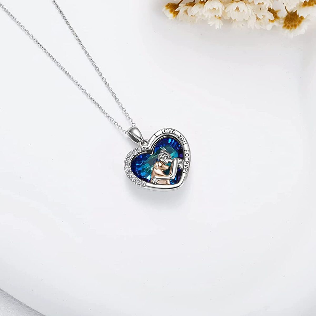 GENERICO - Collar mujer perro mascota cristal plata 925