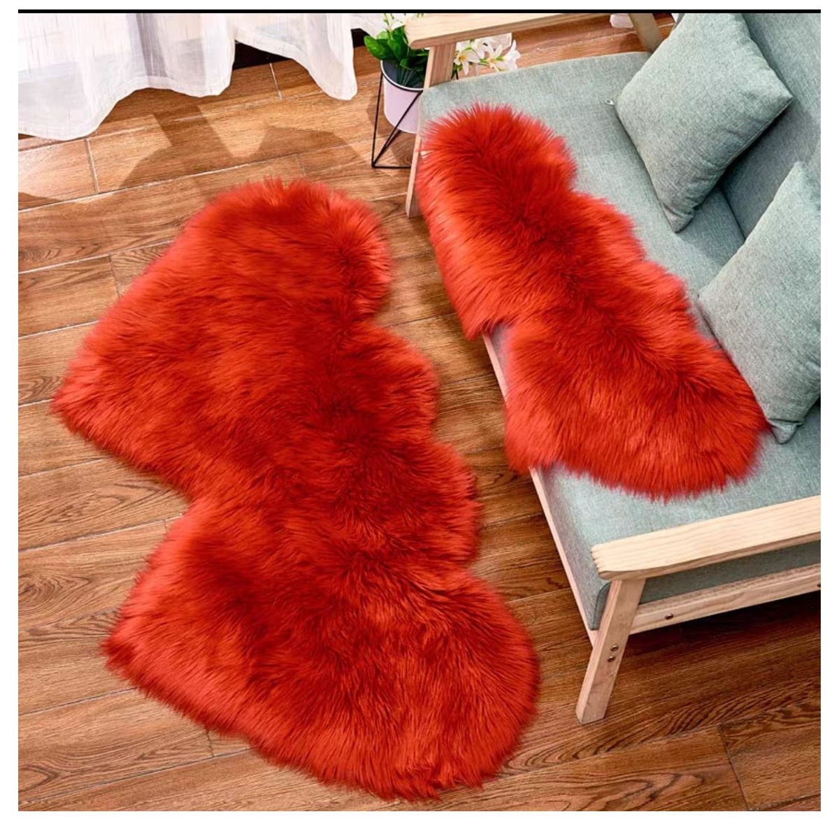 GENERICO - ALFOMBRAS ESTILO CORAZON COLOR ROJO