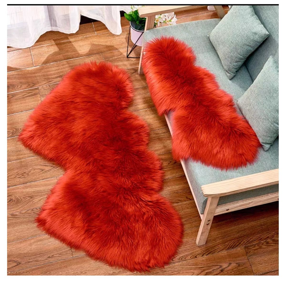 GENERICO - ALFOMBRAS ESTILO CORAZON COLOR ROJO