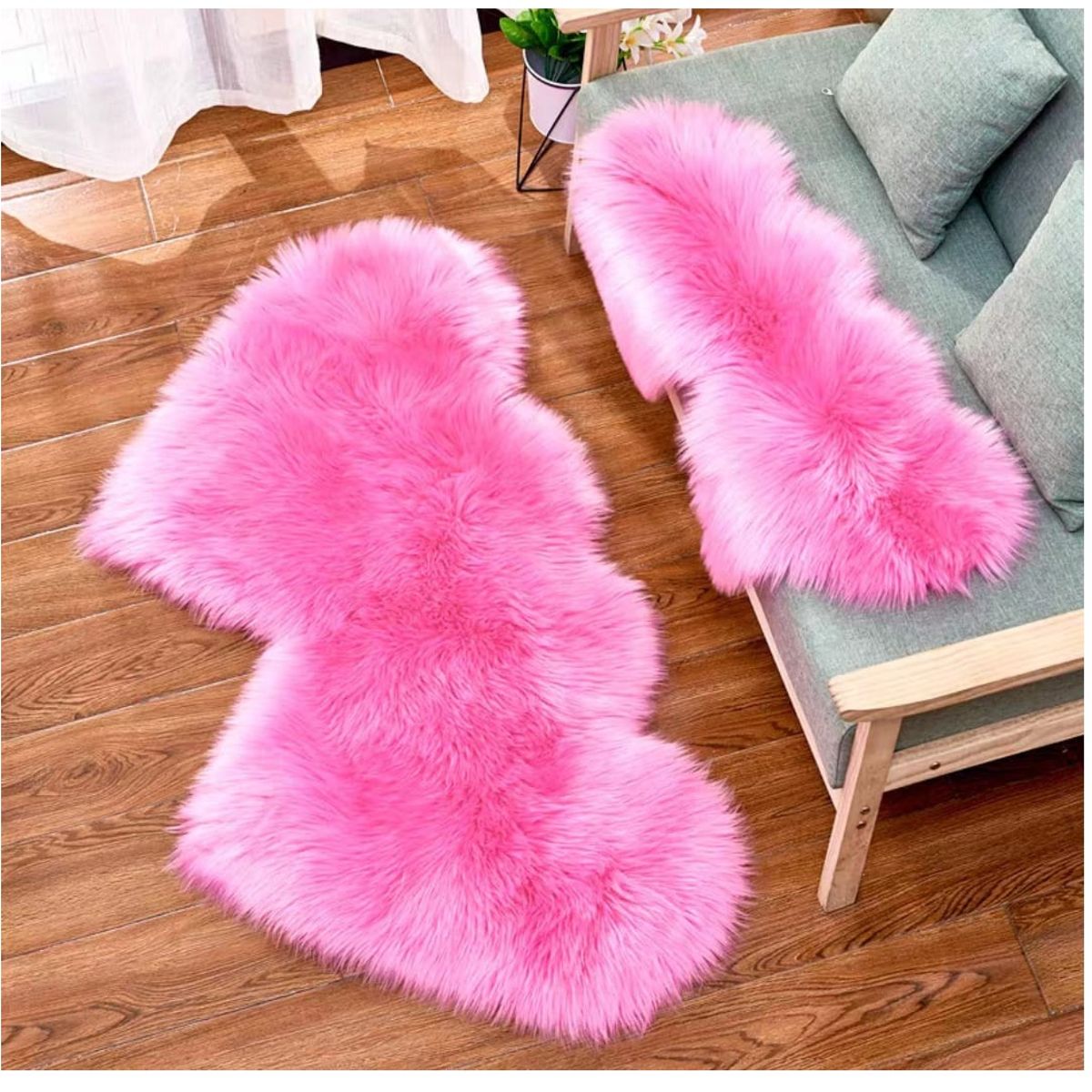 GENERICO - ALFOMBRAS ESTILO CORAZON COLOR ROSADO