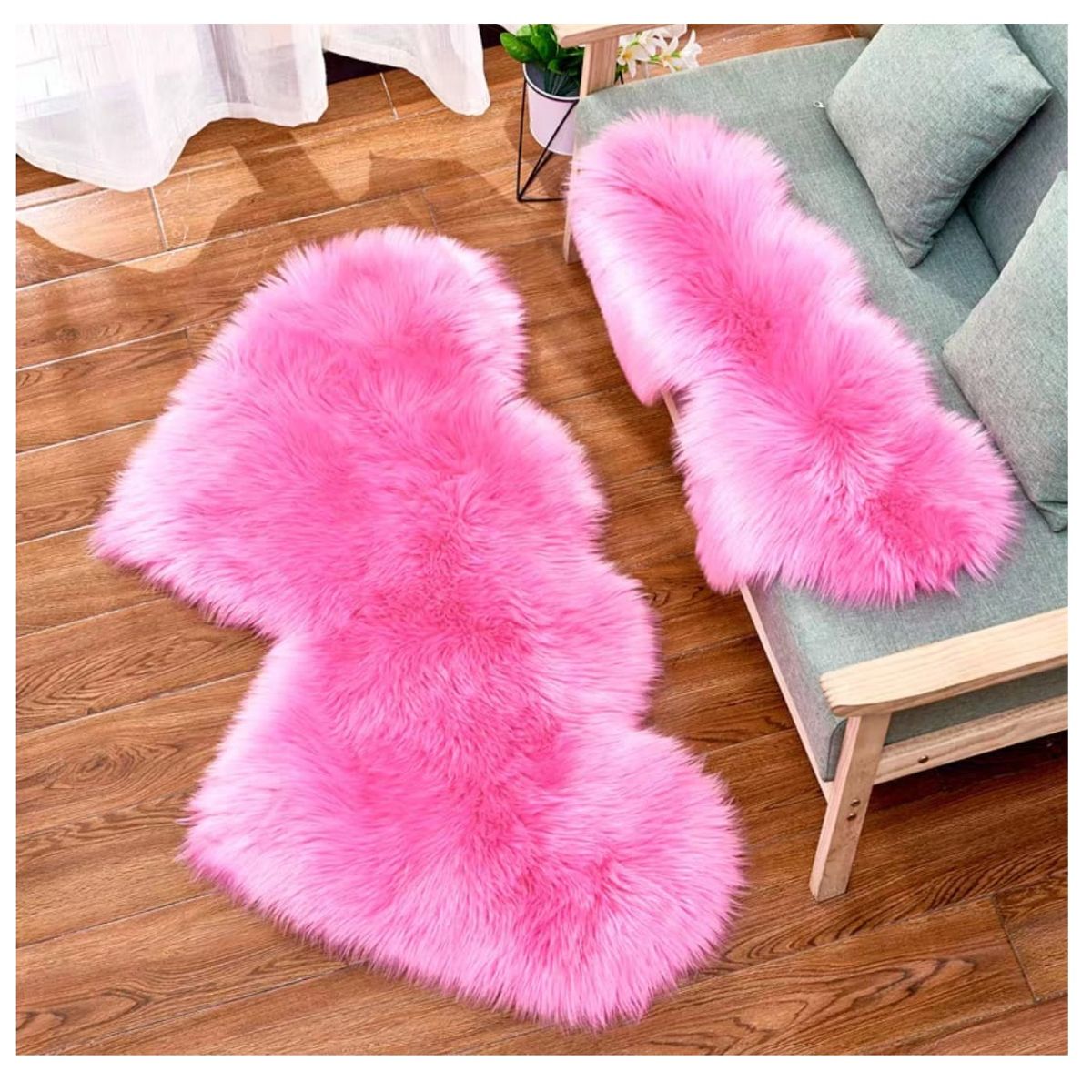 GENERICO - ALFOMBRAS ESTILO CORAZON COLOR ROSADO