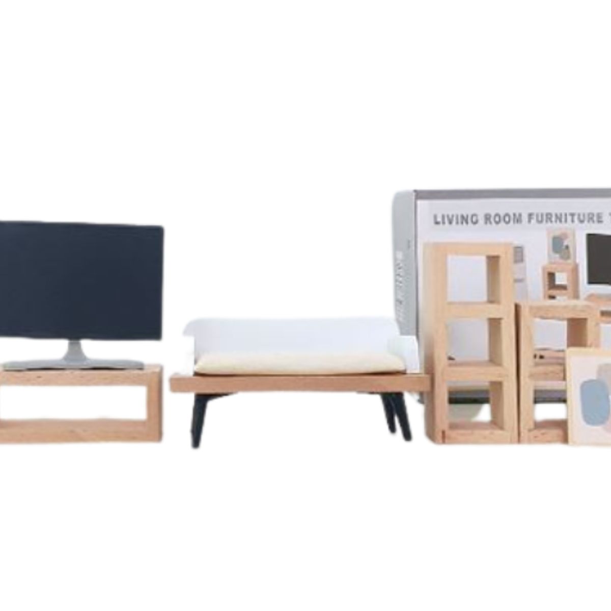 GENERICO - Muebles en miniatura para casa de muñecas living 10 unidad
