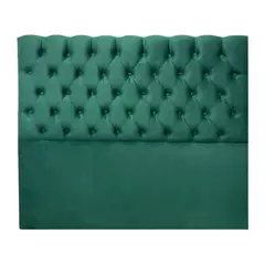 GENERICO - Respaldo para Cama 2 plazas Capitone felpa verde oscuro