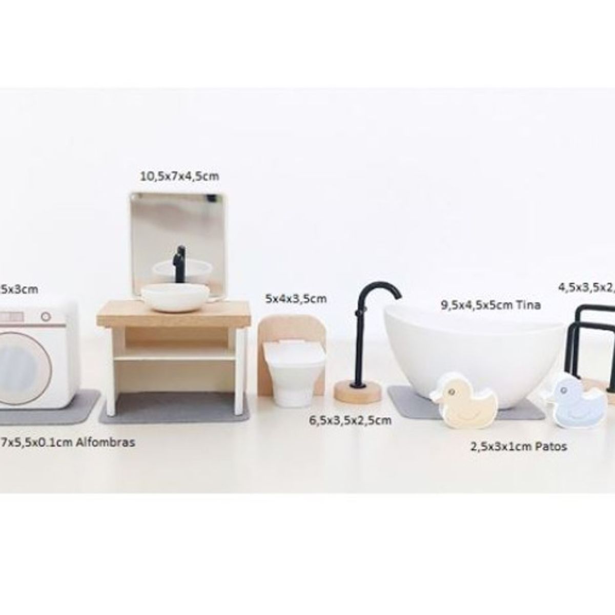 GENERICO - Muebles en miniatura para casa de muñecas baño 11 unidad