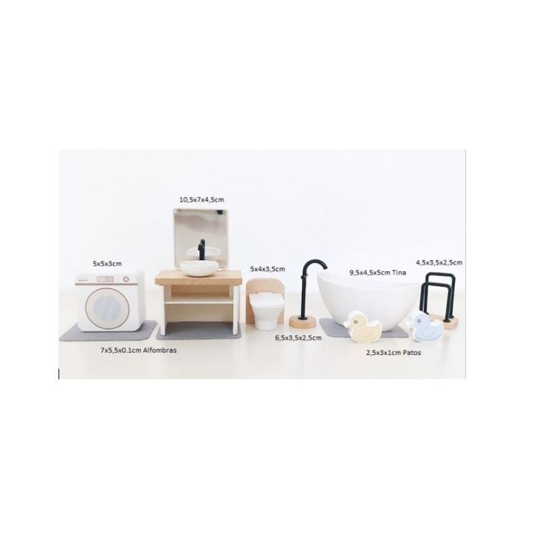 GENERICO - Muebles en miniatura para casa de muñecas baño 11 unidad