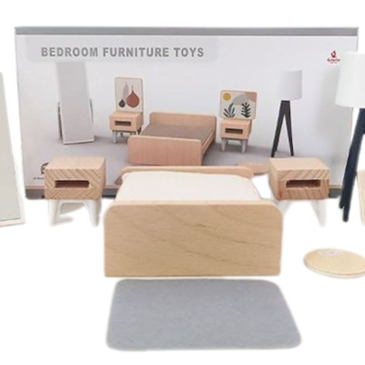 GENERICO - Muebles en miniatura para casa de muñecas dormitorio 10 uni