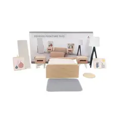 GENERICO - Muebles en miniatura para casa de muñecas dormitorio 10 uni