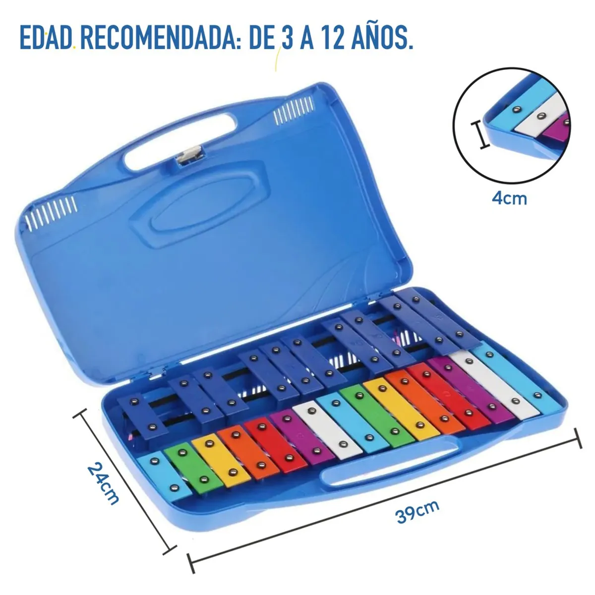 U BUY - Metalófono 25 Notas Cromático Didáctico Marca UbuyAzul