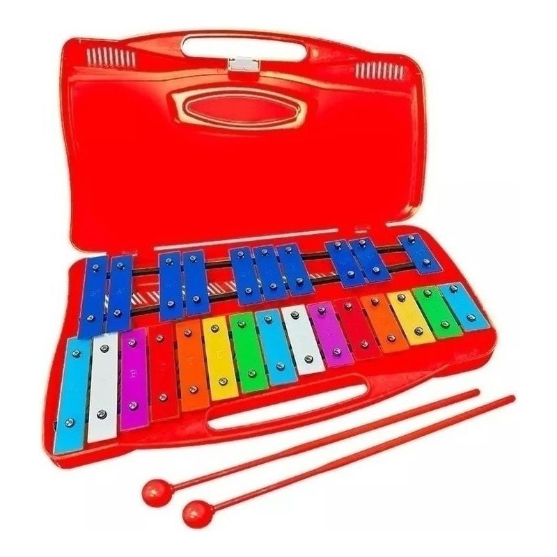 U BUY - Metalófono 25 Notas Cromático Didáctico Marca Ubuy Rojo