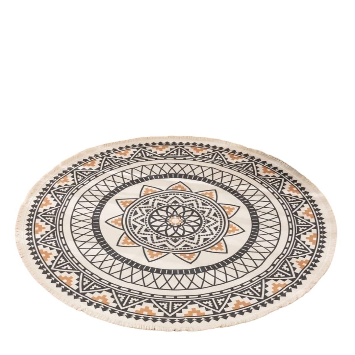 ANGELES DEL HOGAR - Alfombra de Estilo Étnico Redonda 120 cm