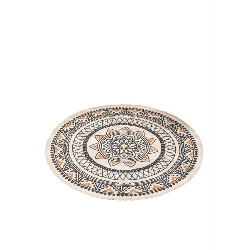ANGELES DEL HOGAR - Alfombra de Estilo Étnico Redonda 120 cm