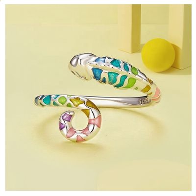 Imagen 2 del producto Anillo camaleon arcoiris plata 925 ajustable