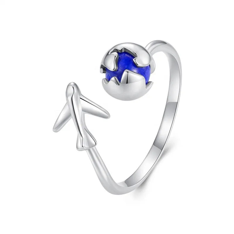 GENERICO - Anillo Avión lapisLazuli plata 925 ajustable